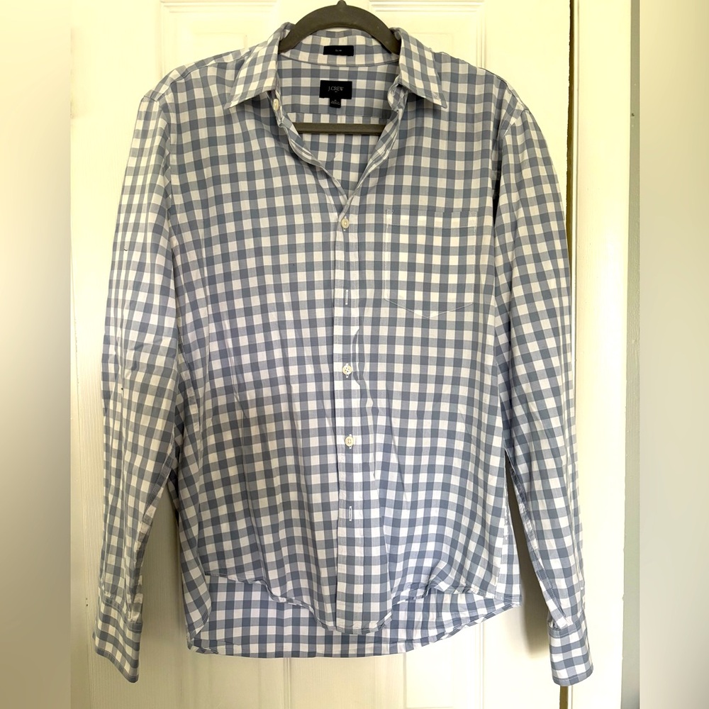 JCrew Men’s Collard Button Down Gingham Shirt
